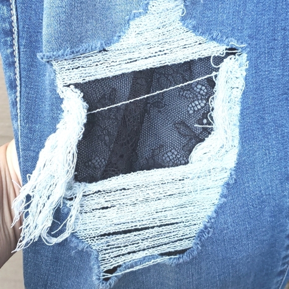 Torrid Deconstructed Jegging with Lace Underlay 22 RARE - Picture 5 of 12